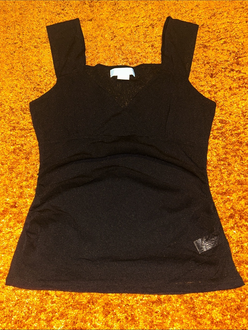 MICHAEL Michael Kors Black V‑Neck Wide Strap Tank